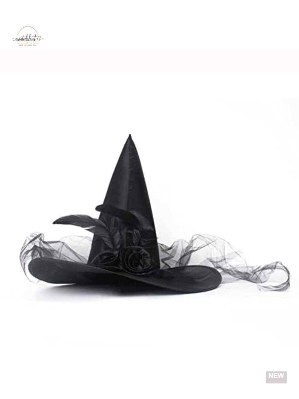 Halloween Witch Hat Satin Lightweight Costume Party Headwear